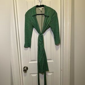 Diane Von Furstenberg Vintage Silk Jersey Wrap Dress Sz 10